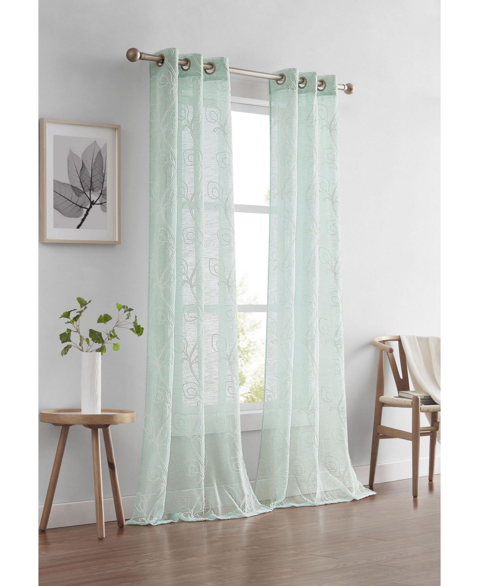 Dainty Home Stella Linen Look 76" W x 96" L Grommet Window Panel Set