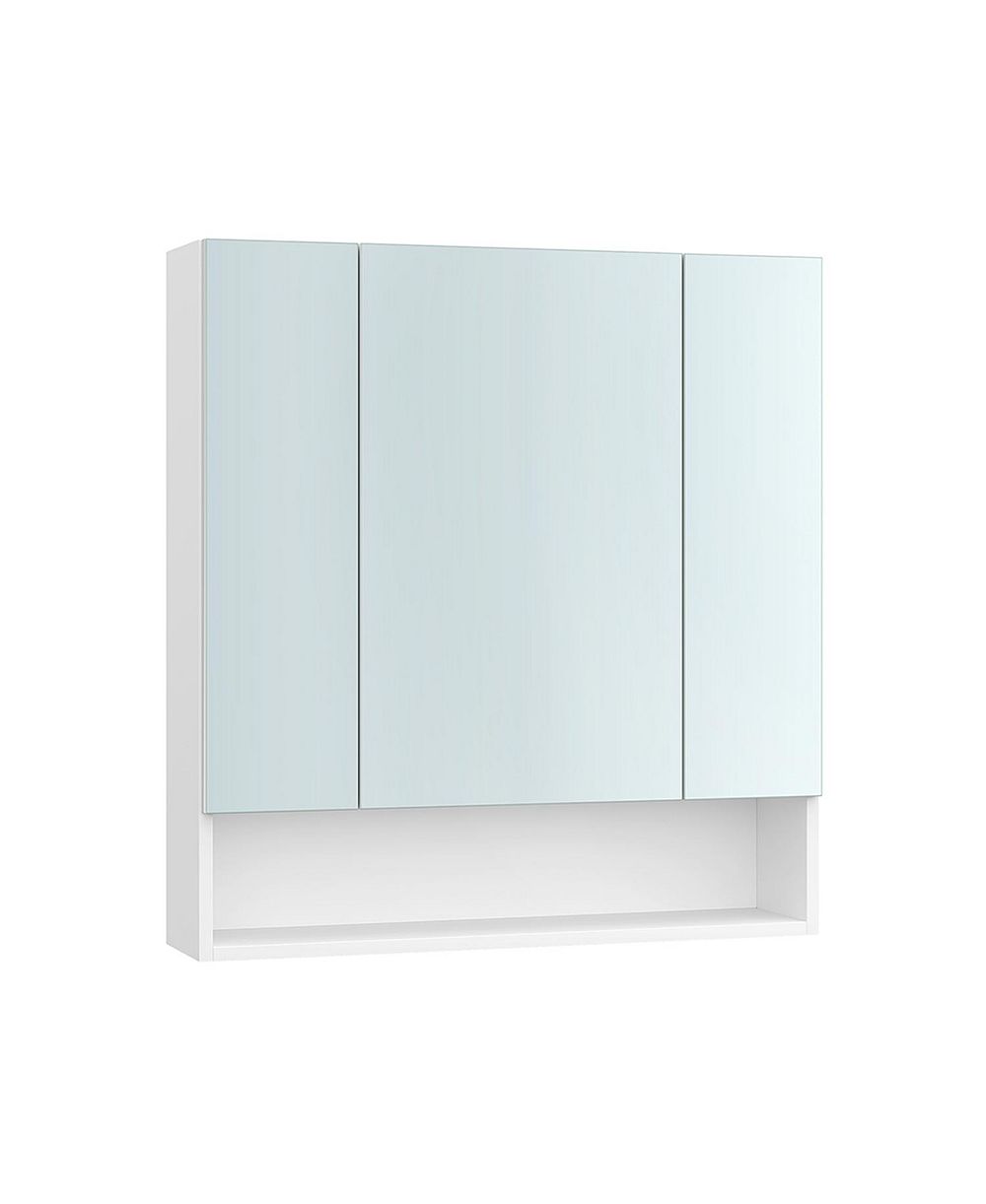 Wide Bathroom Mirror with Integrated Storage for Organized and Elegant Spaces
