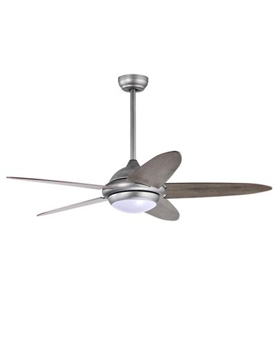 SKONYON 52 Inch Ceiling Fan with Lights and 3 Lighting Colors-Silver Gray