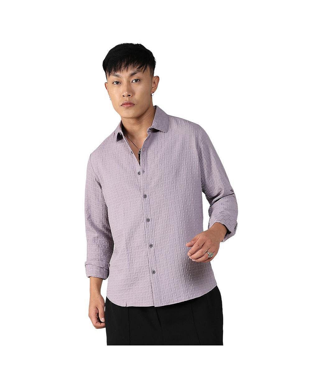 Рубашка Campus Sutra Men's Lavender Textured Weave