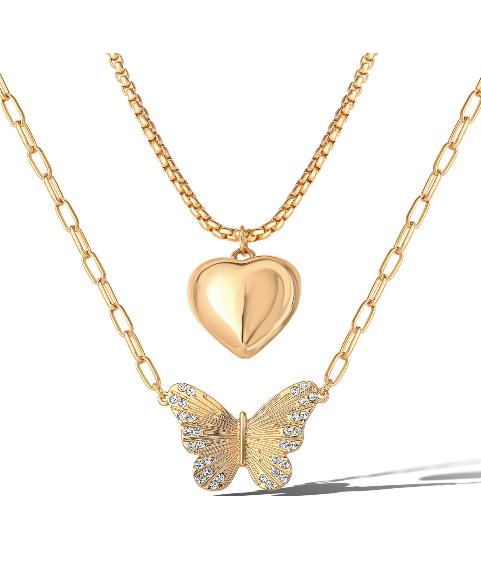Колье Jessica Simpson Butterfly and Heart Layered