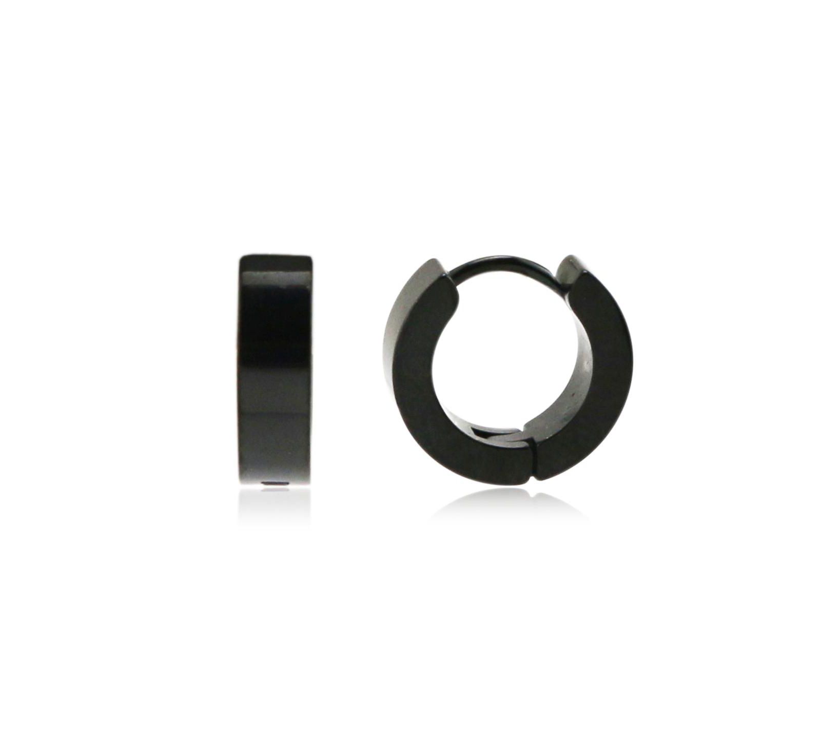 Stainless Steel Round Huggie Earrings