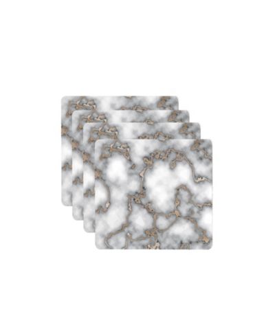 Dainty Home Marble Cork Placemats Set of 4, 15x15 Inch Gold Washable Heat Resistant Non Slip Table Placemats for Kitchen & Dining