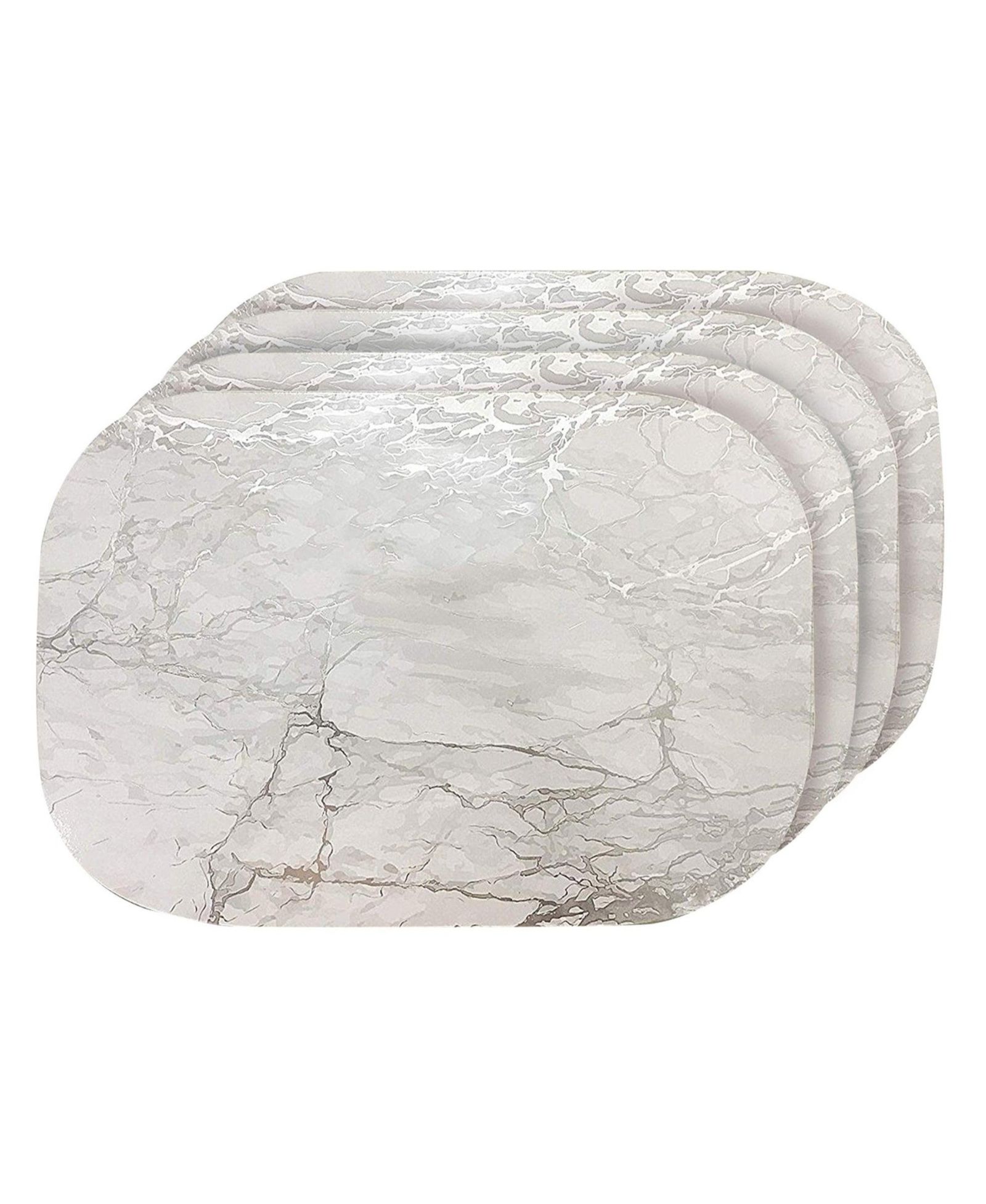 Dainty Home Подставки под тарелки из мраморной пробки, набор 4 шт, 12" x 18"