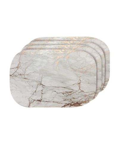 Dainty Home Marble Cork Place Mats, Washable Placemats , 12" x 18" Set of 4, Heat Resistant Placemats, Non Slip, Table Mat, Table Placemats
