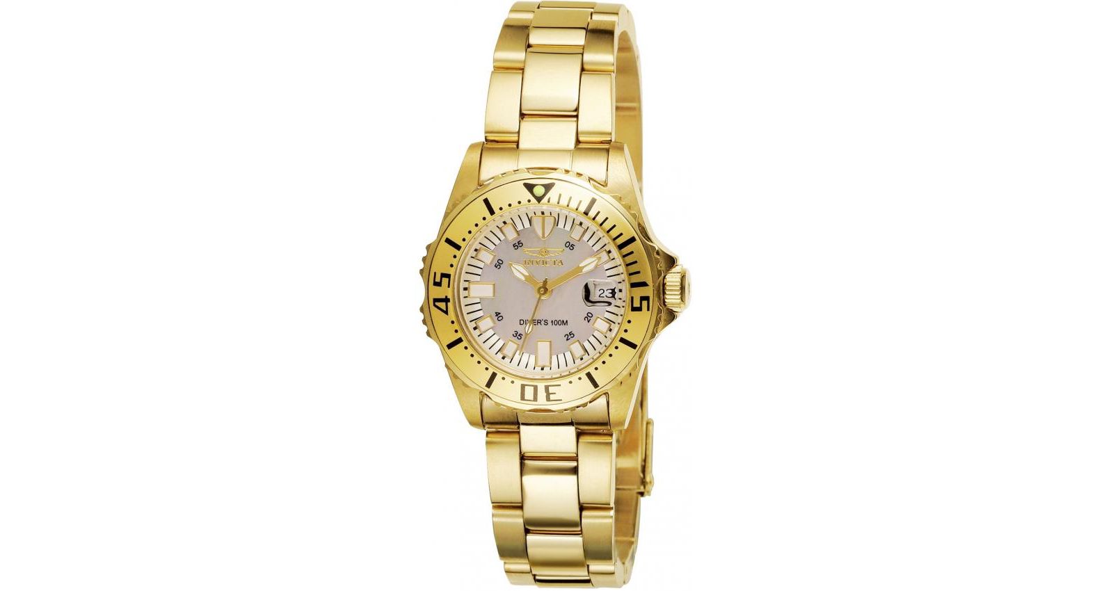 Женские часы Invicta 2963 Pro Diver Quartz, золотой циферблат