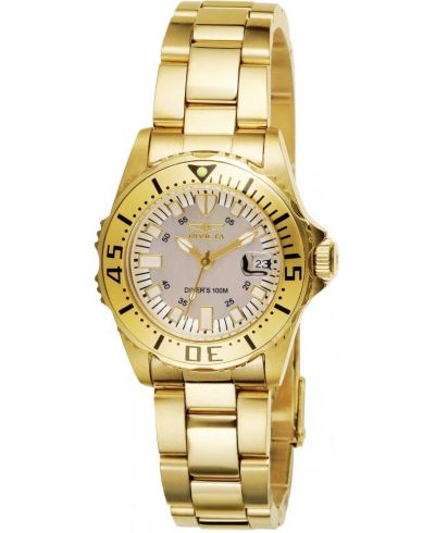 Женские часы Invicta 2963 Pro Diver Quartz, золотой циферблат