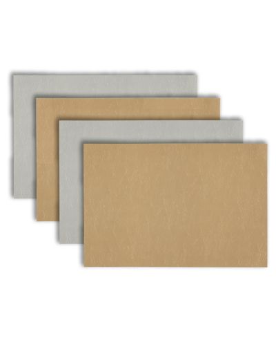 Dainty Home Florence Gold and Silver Reversible Leather Wipe Clean Placemat 12" x 18" Rectangular Placemats Set of 4