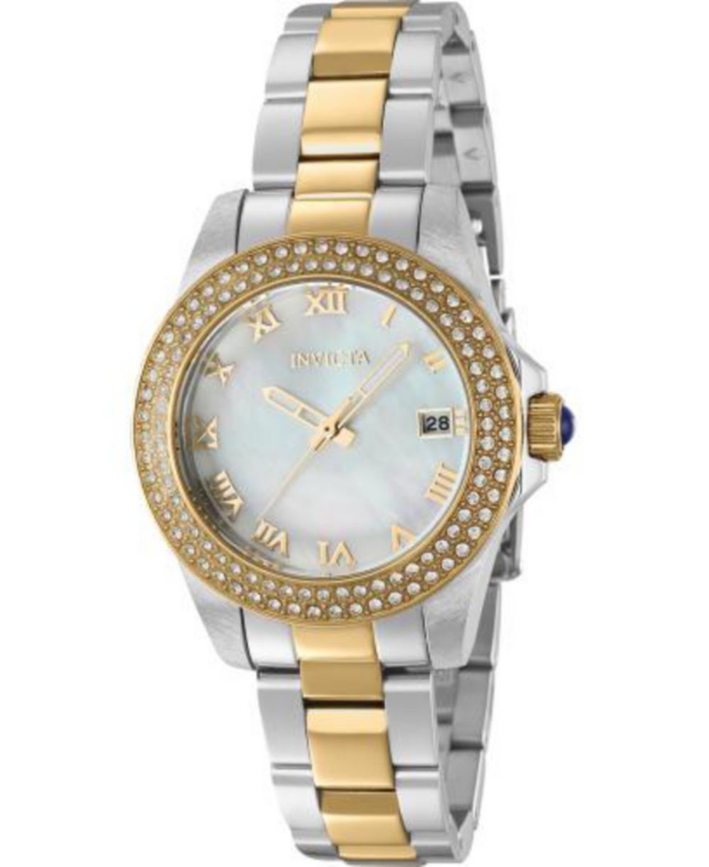 Invicta Women's 36075 Angel Quartz 3 Hand White Dial Watch