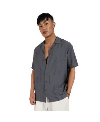 Мужская рубашка Campus Sutra Ash Grey Embroidered Twist