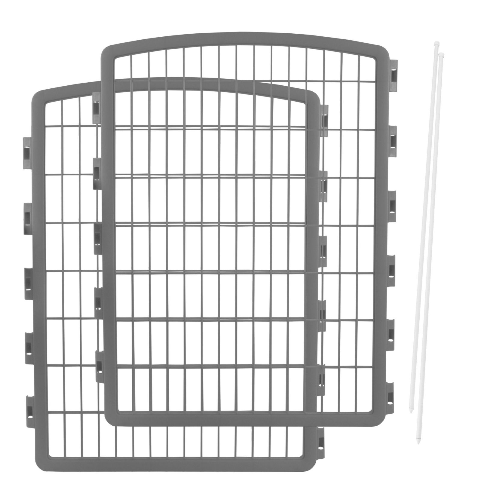 IRIS 34'' Pet Playpen 2 Panel Add-On with Connecting Rods, Dog Playpen, Small Medium Large Dogs