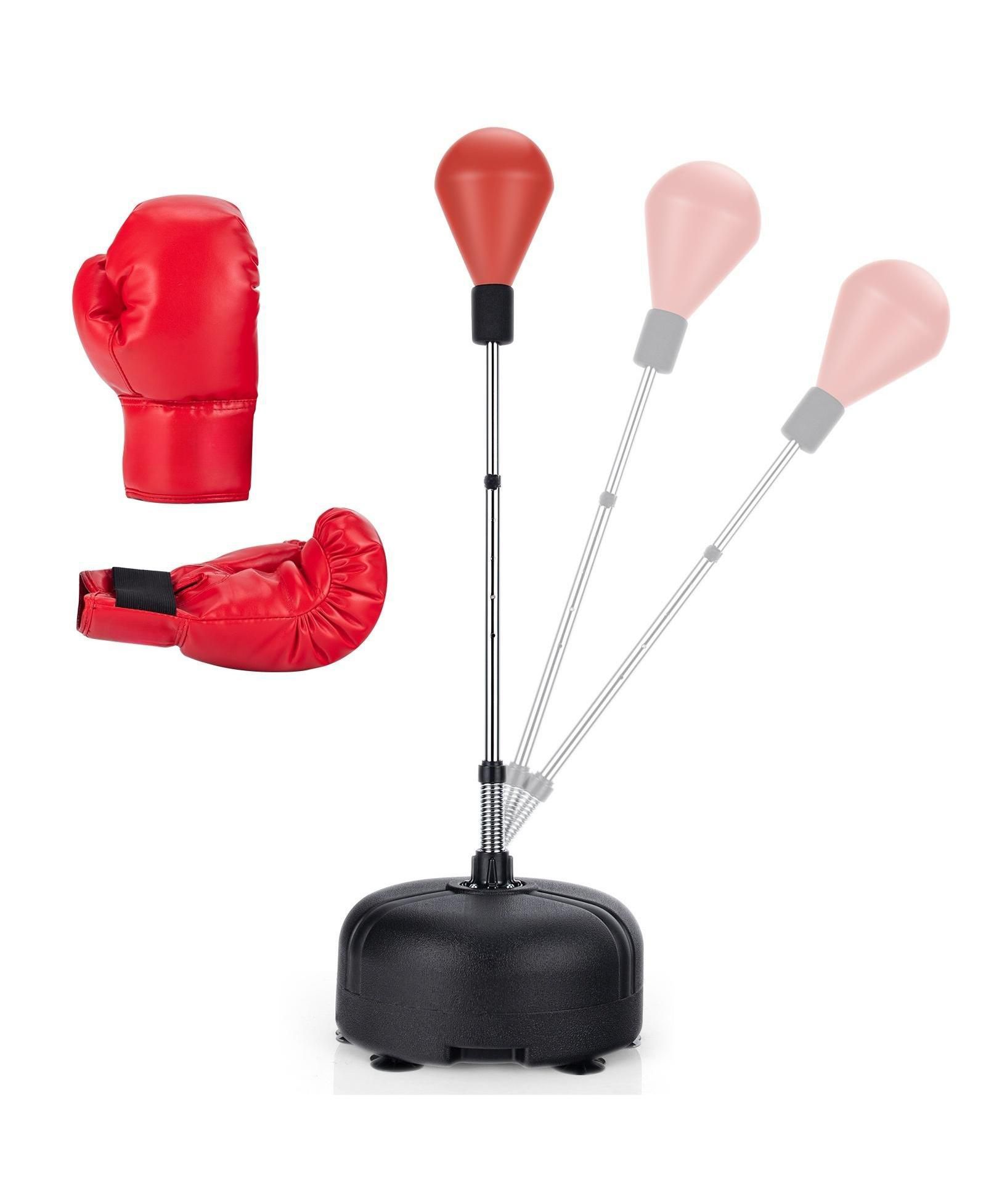 Adjustable Freestanding Punching Bag with Boxing Gloves
