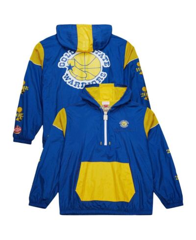 Мужская и женская ветровка Mitchell & Ness Royal Golden State Warriors Hardwood Classics Team OG 3.0 Anorak Half-Zip Windbreaker Jacket