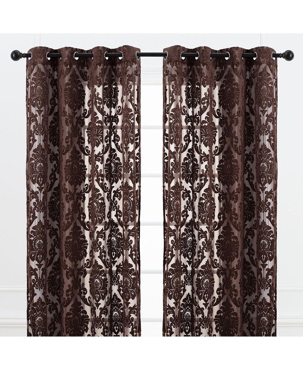 Chanasya Premium Devore Sheer Grommet Curtains - Classy, Light Filtering Drapes for Living Room or Bedroom - 52" x 96" - Blue, 2 Panels