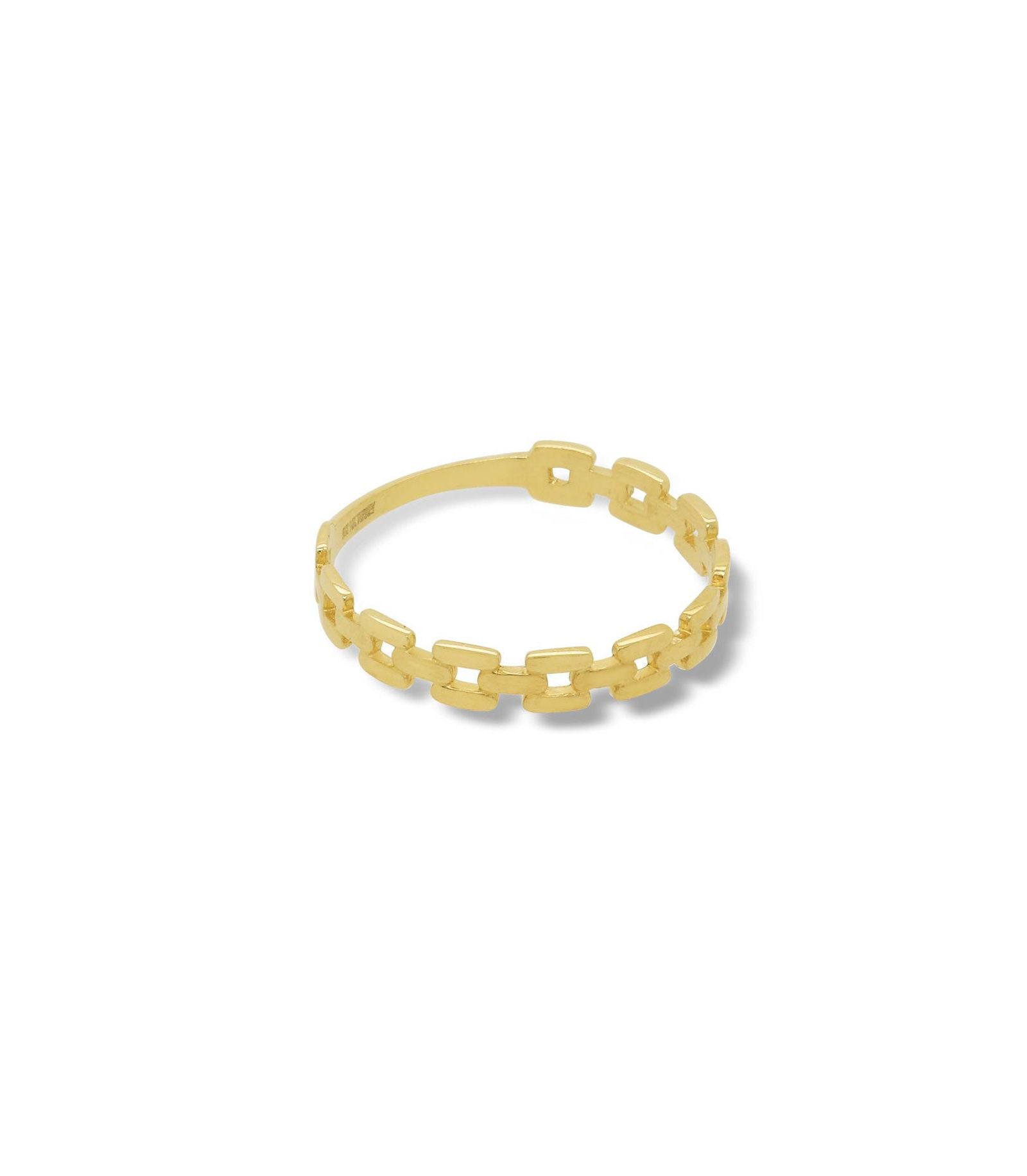 The Lovery Square Link Ring 14K Gold