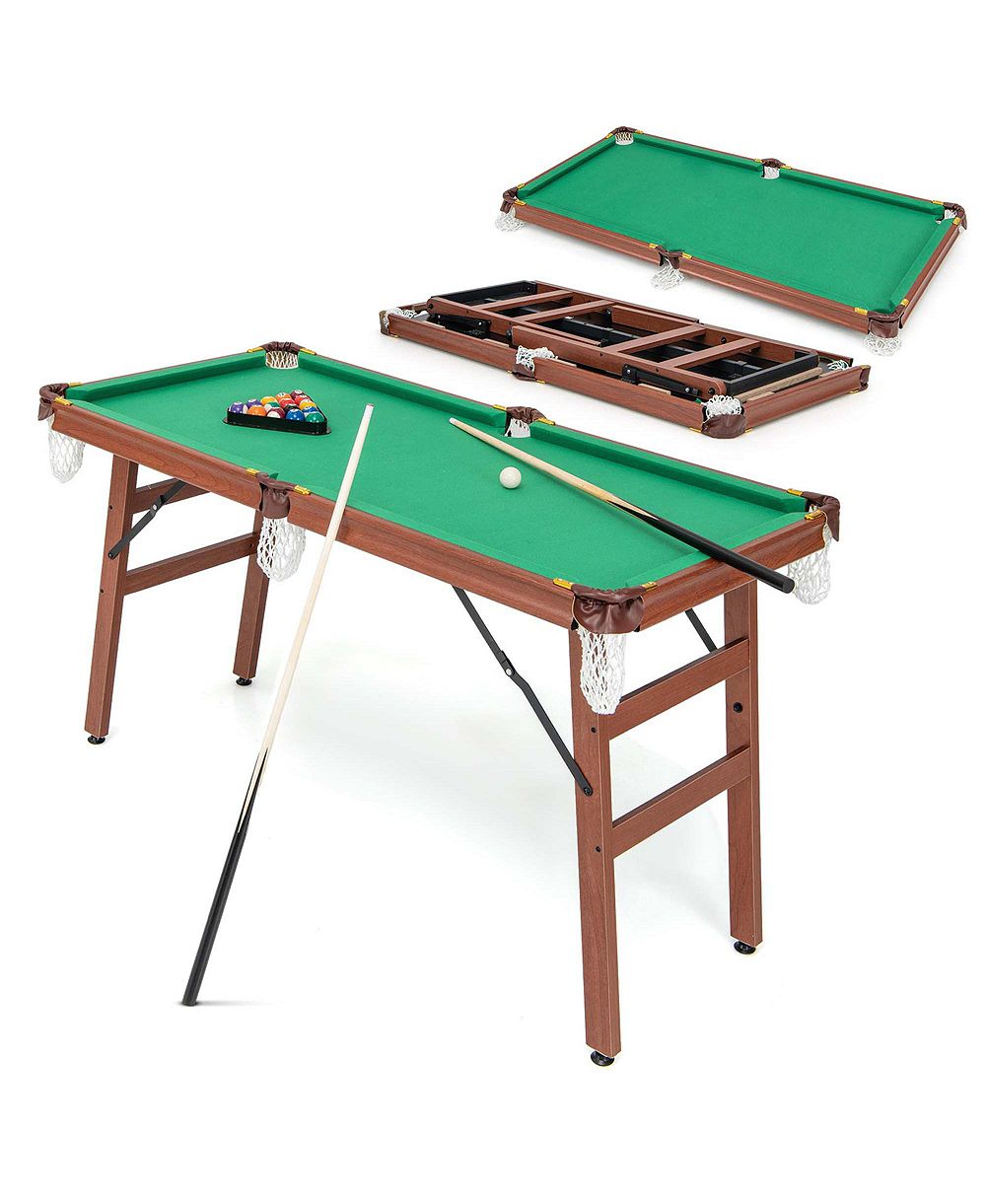 Folding Pool Table Set with Foldable Legs Adjustable Foot Levelers 2