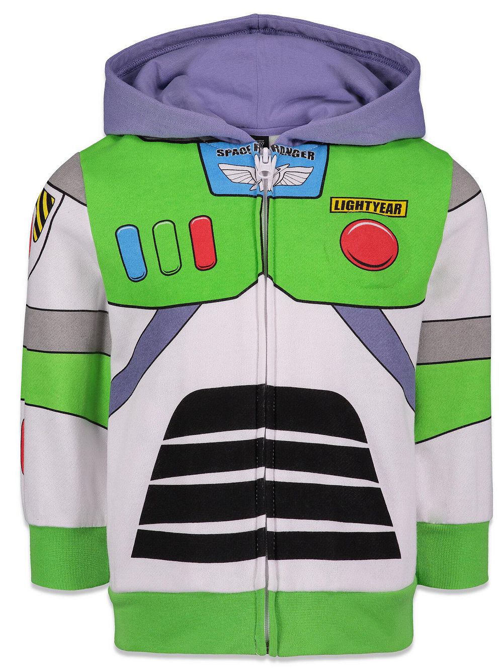 Детский флисовый худи с капюшоном и молнией Toy Story Buzz Lightyear для мальчиков (2T-5T)