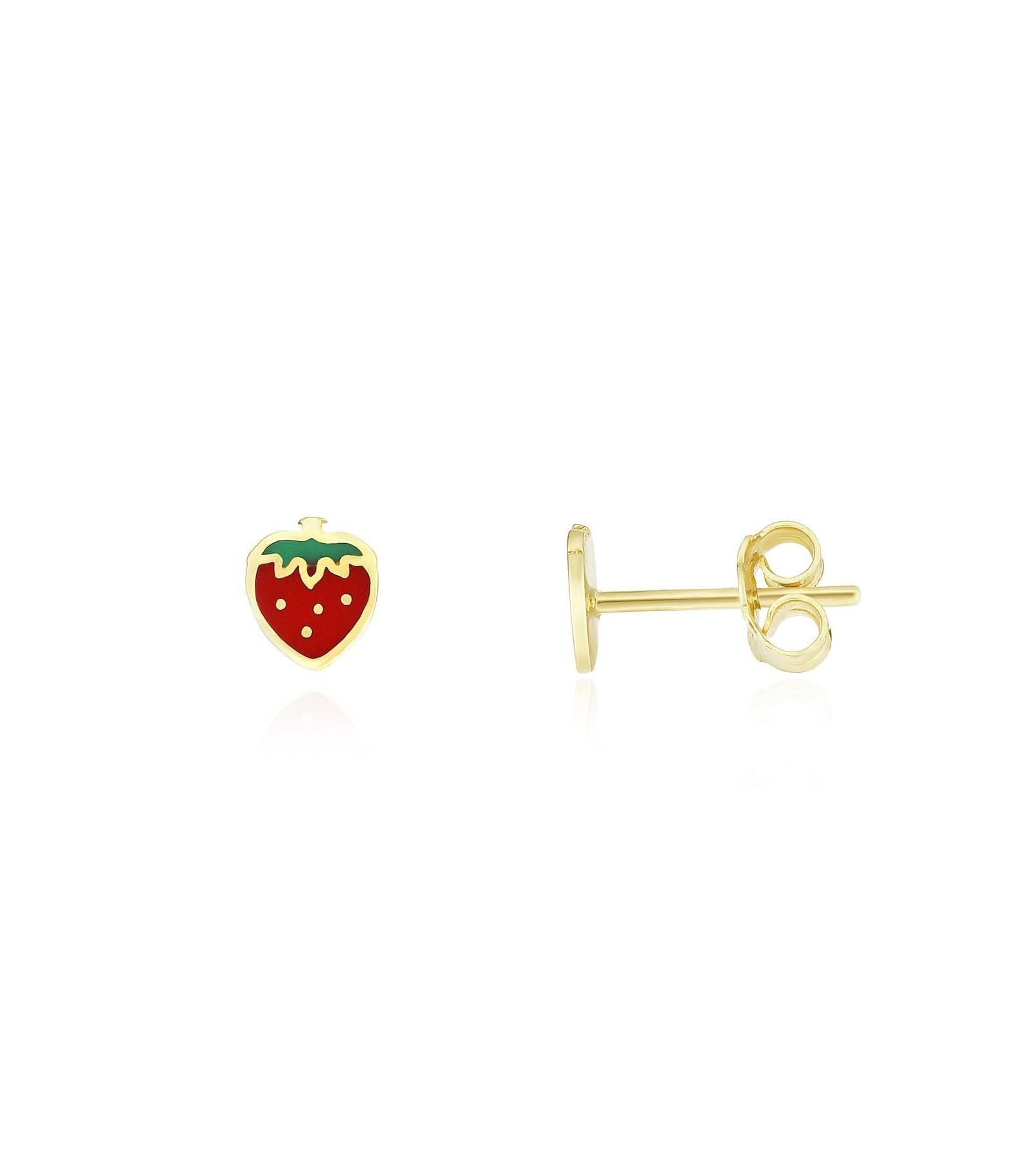 The Lovery Strawberry Enamel Stud Earrings