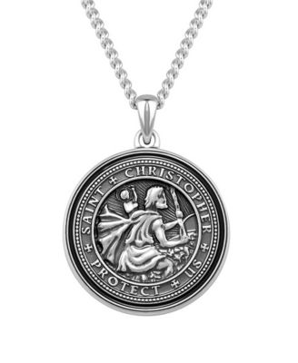 Мужской кулон Vincero St. Christopher из стерлингового серебра, цепь Micro Cuban 21"