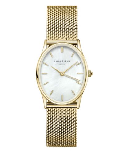 Женские часы ROSEFIELD Oval Gold Tone Stainless Steel Mesh 29mm
