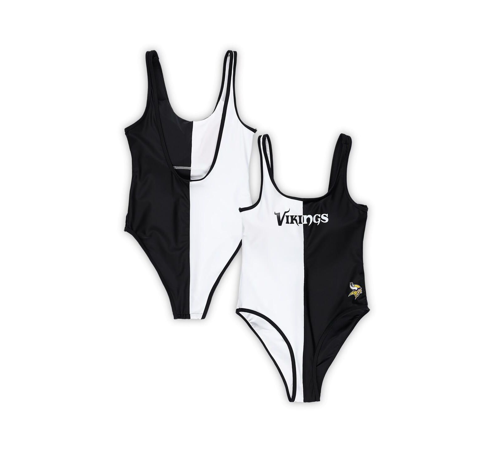 G-III 4Her by Carl Banks Women's Black/White Minnesota Vikings Last Stand One-Piece Swimsuit