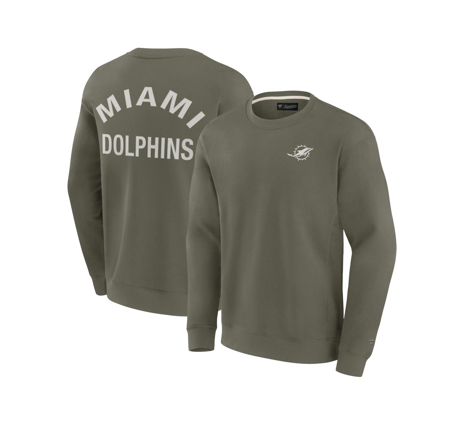 Мужская и женская толстовка Fanatics Miami Dolphins Super Soft Pullover Crew Sweatshirt