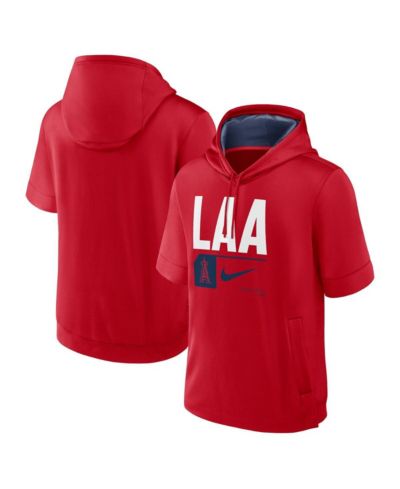 Nike Men's Red Los Angeles Angels Tri Code Lockup Short Sleeve Pullover Hoodie