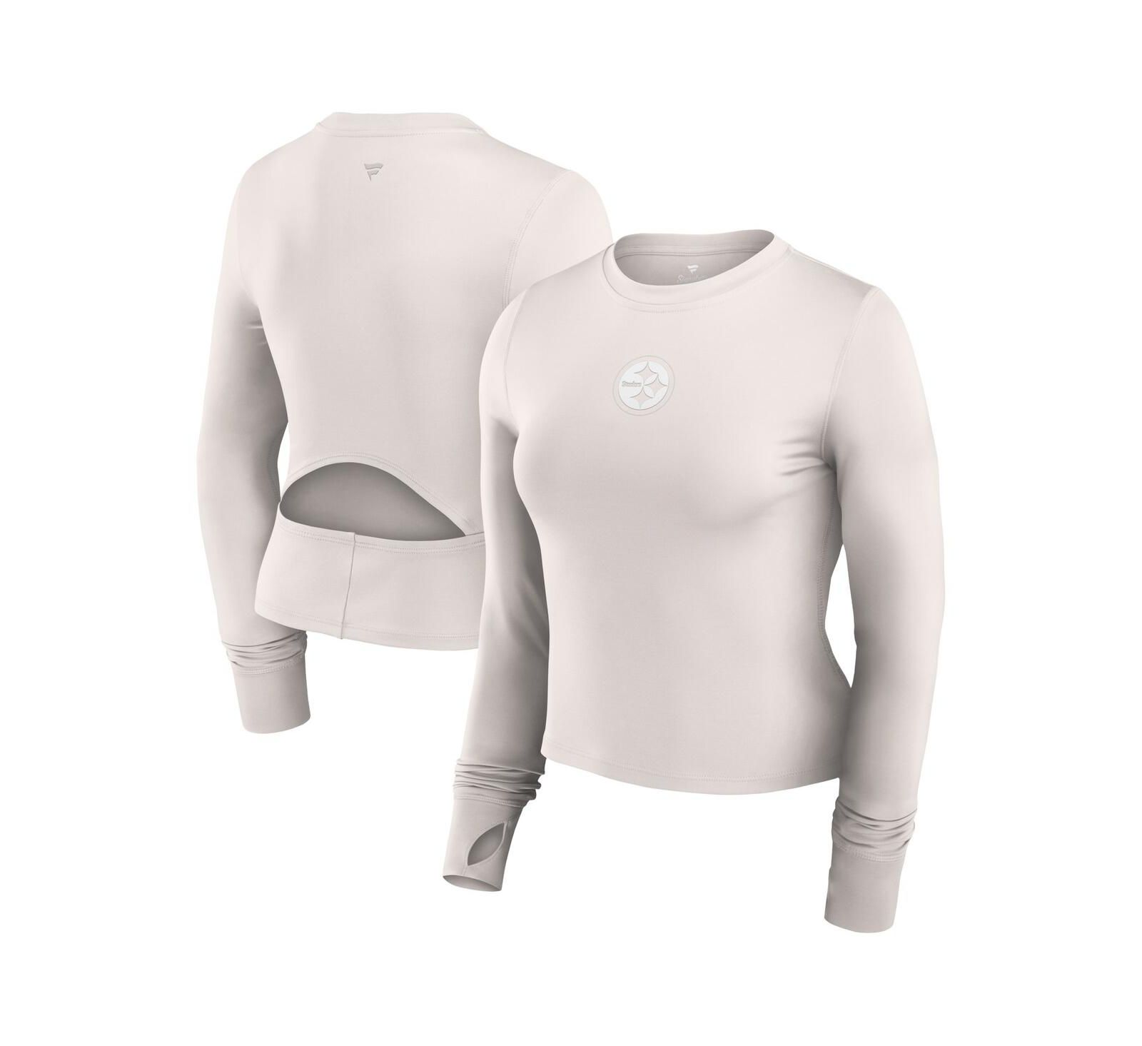 Женская спортивная футболка Fanatics Pittsburgh Steelers White Long Sleeve