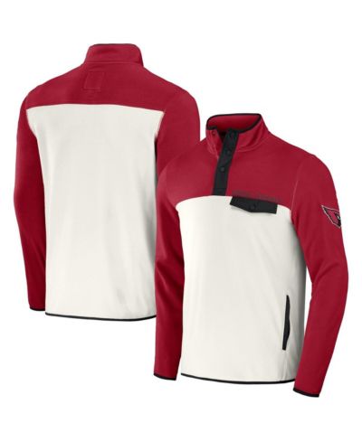 Мужская флисовая куртка Fanatics Cardinal/Cream Arizona Cardinals с молнией на четверть