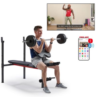 Sunny Health & Fitness регулируемая силовая скамья с тренажером для ног и подставкой для сгибаний рук, поддержка до 630LBs