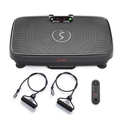 Sunny Health & Fitness 2D Vibration Plate Exercise Machine for Full Body Toning with 99 Speeds and Resistance Bands