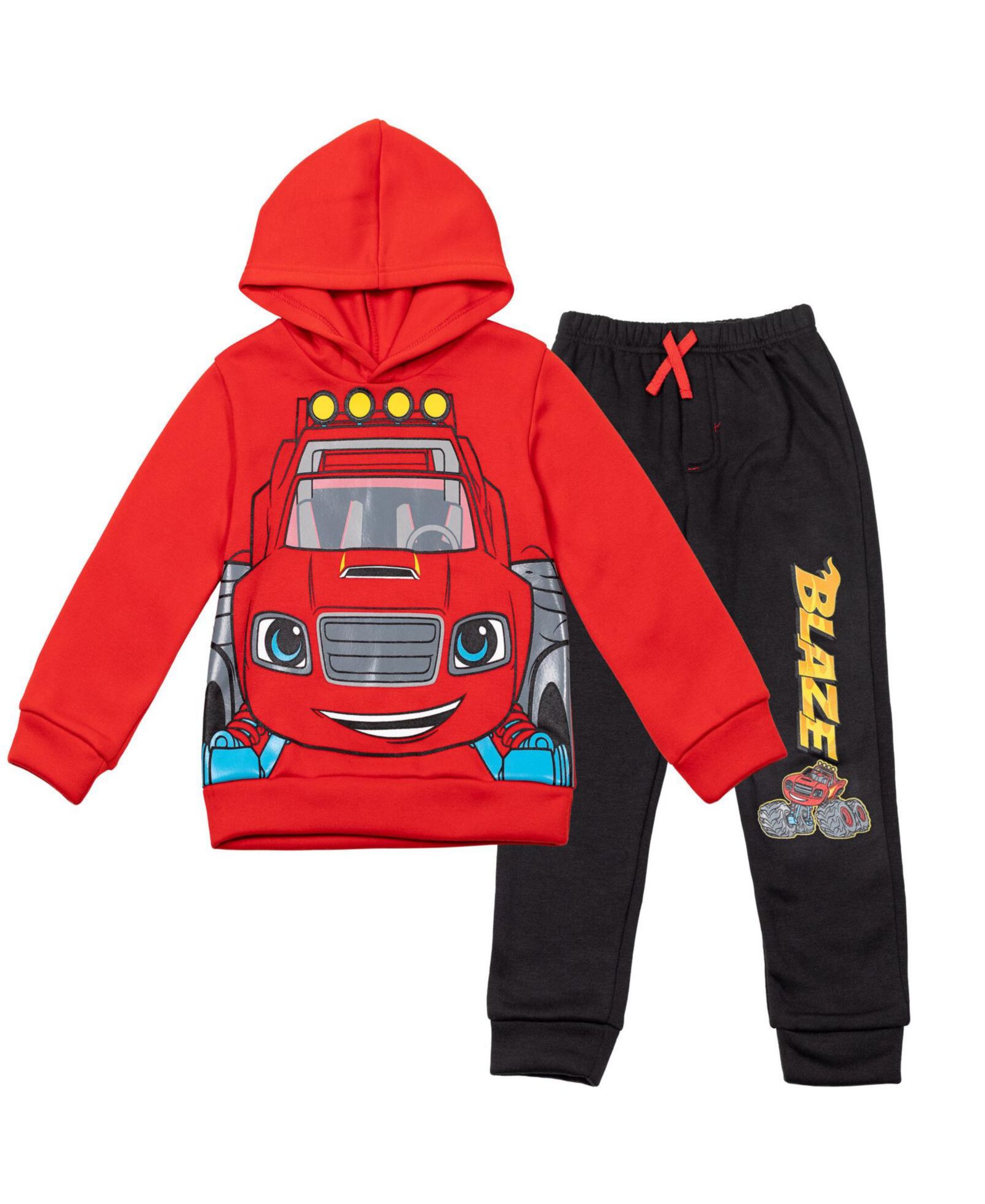 Blaze and the Monster Machines Boys Zeg Stripes Pickle Fleece Pullover Hoodie and Jogger Pants Outfit Set