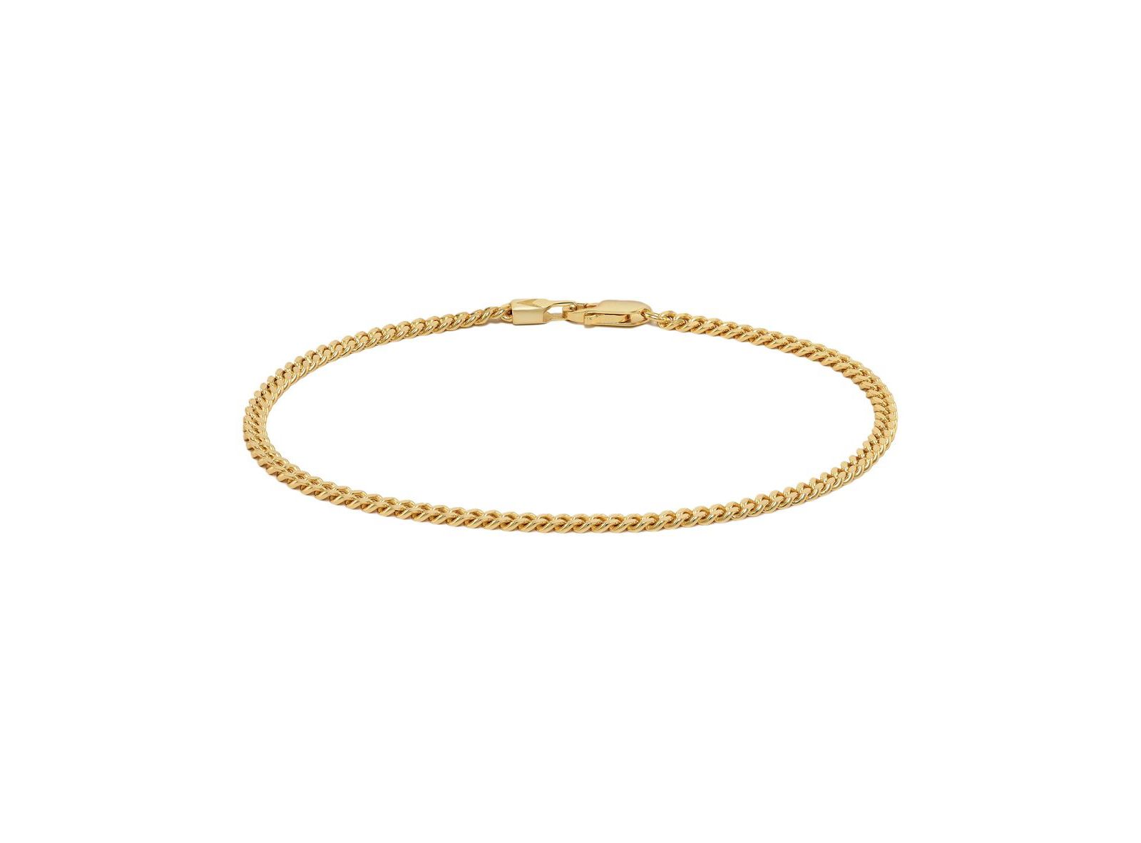 Vincero Men's 3mm Curb Chain Bracelet in 14k Gold-Plated Sterling Silver 8"