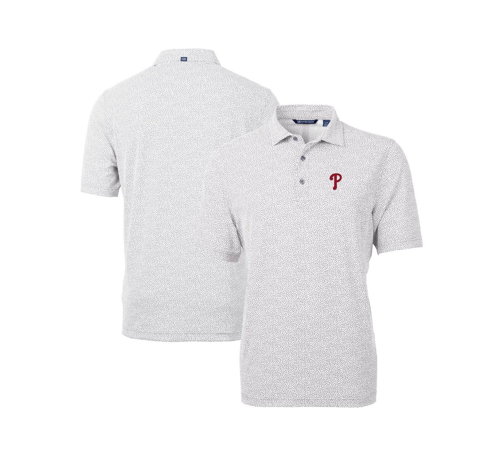 Cutter & Buck Мужское поло Philadelphia Phillies Virtue Eco Pique с ботаническим принтом