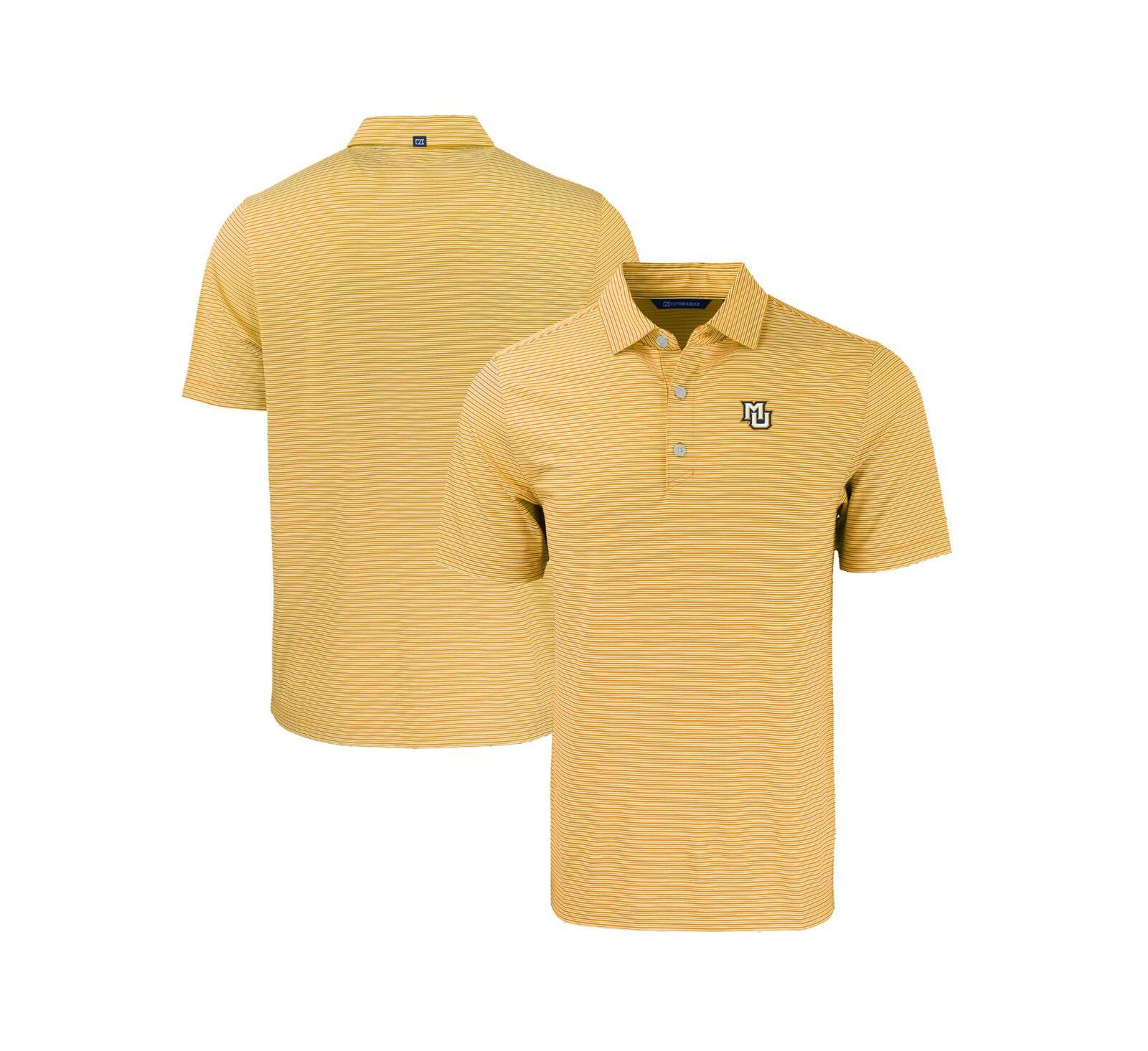 Мужское поло Cutter & Buck Marquette Golden Eagles Forge Eco Double Stripe Stretch