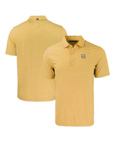 Мужское поло Cutter & Buck Marquette Golden Eagles Forge Eco Double Stripe Stretch