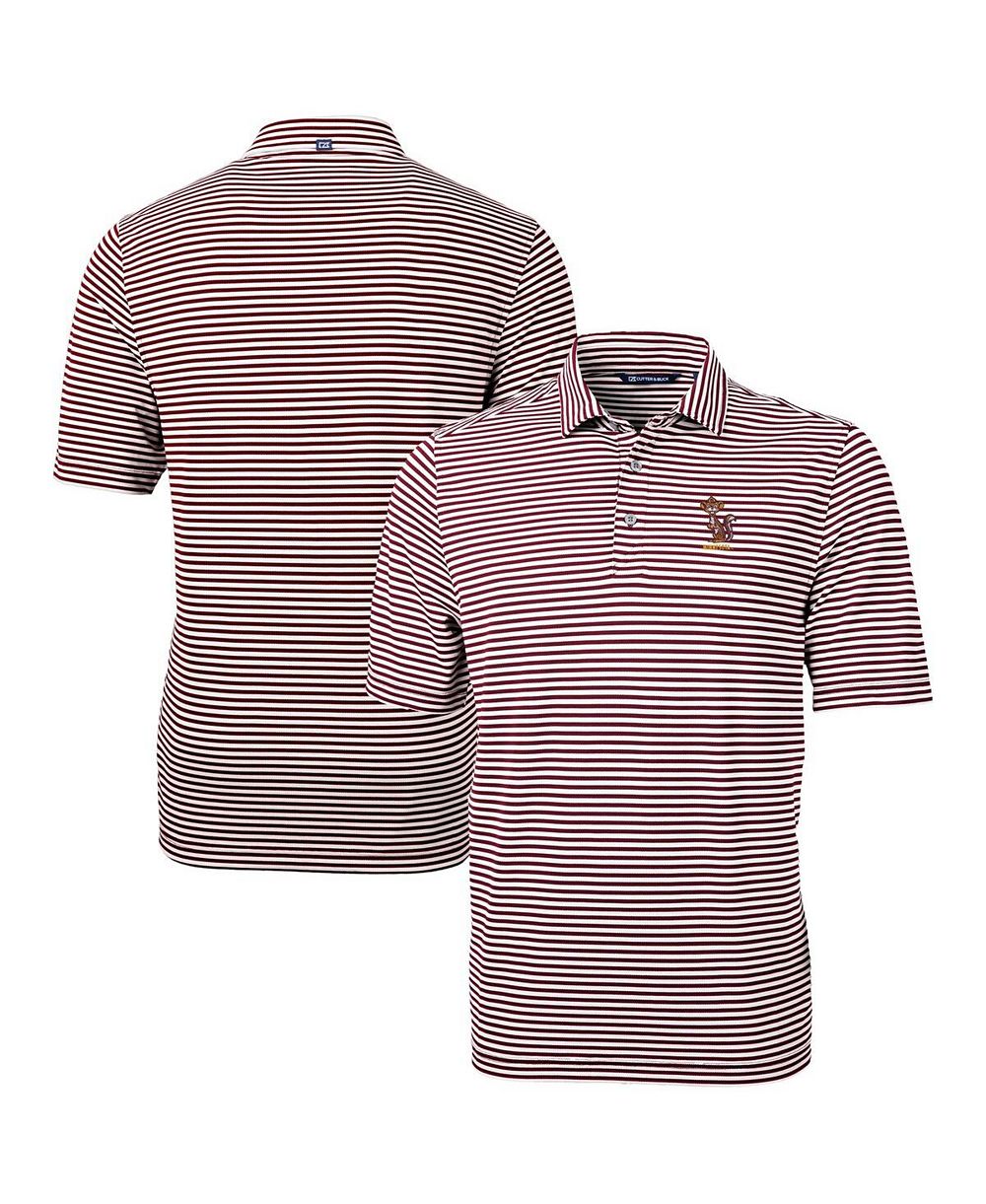 Cutter & Buck Men's Minnesota Golden Gophers Vault DryTec Virtue Eco Pique Stripe Polo