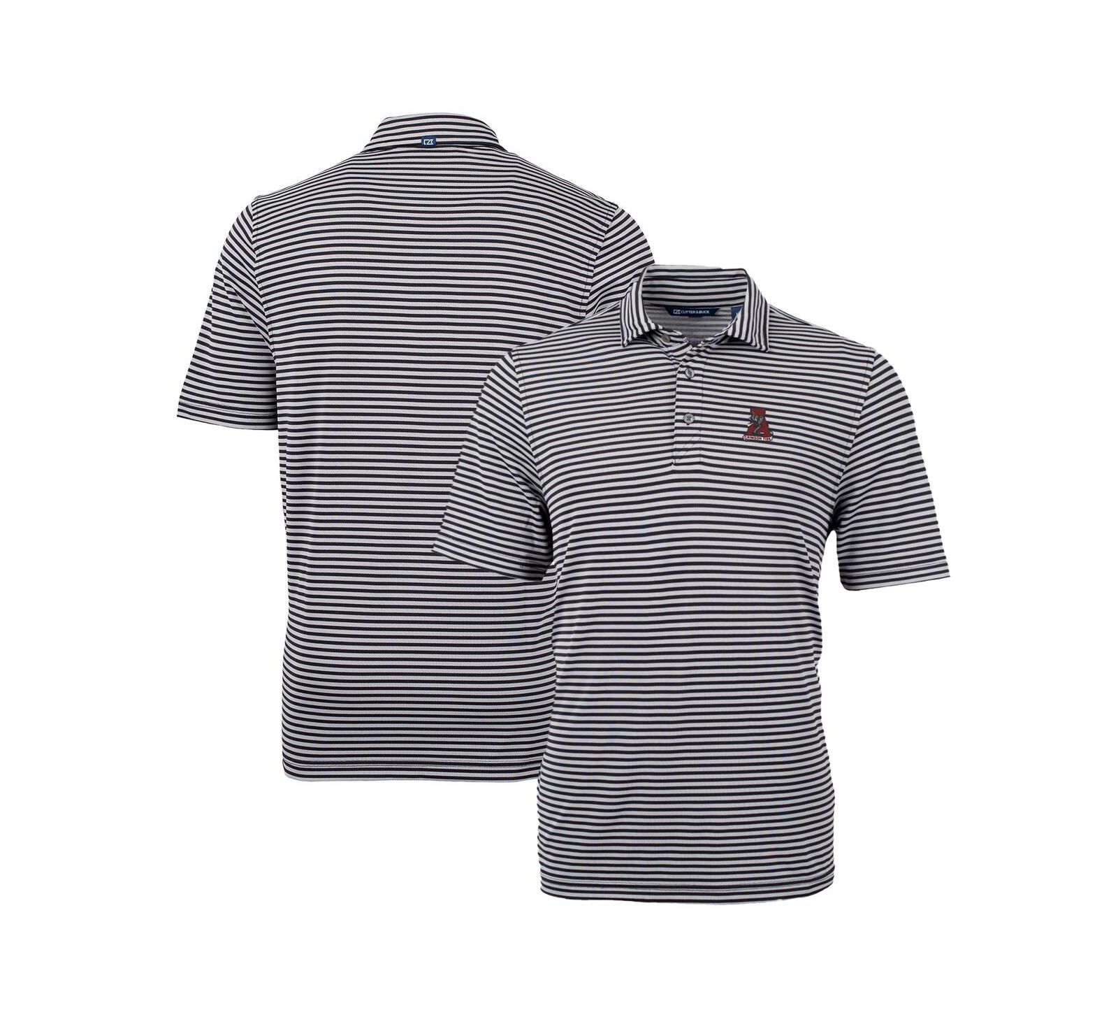 Cutter & Buck Men's Alabama Crimson Tide Throwback Logo Virtue Eco Pique Stripe Polo
