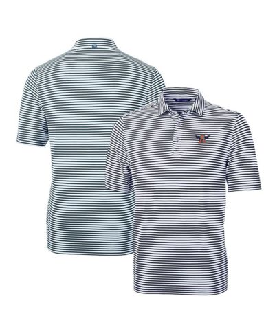 Мужское поло Cutter & Buck Auburn Tigers Throwback Logo Virtue Eco Pique Stripe