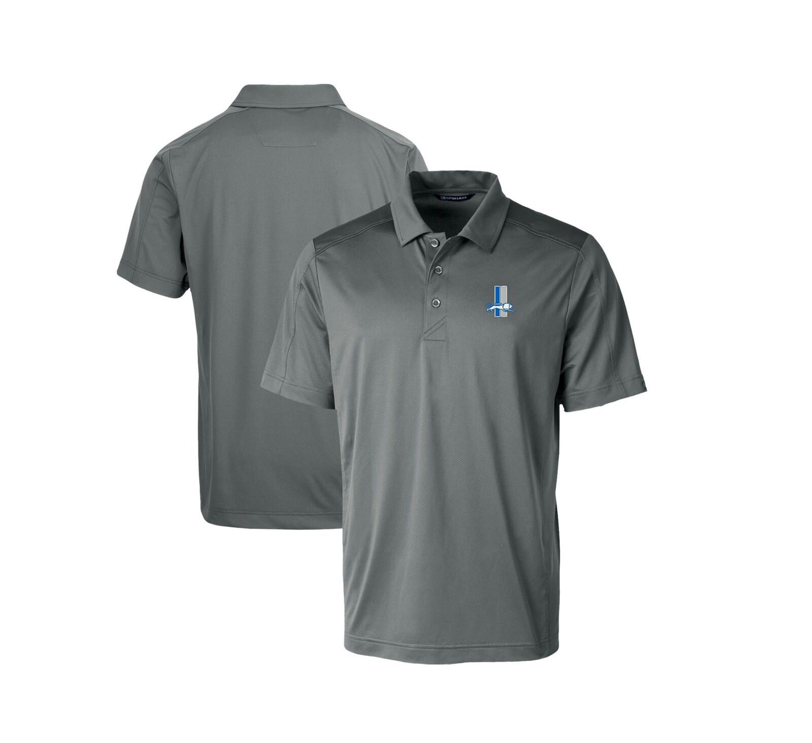 Cutter & Buck Men's Detroit Lions Throwback Logo Prospect Textured Stretch Polo