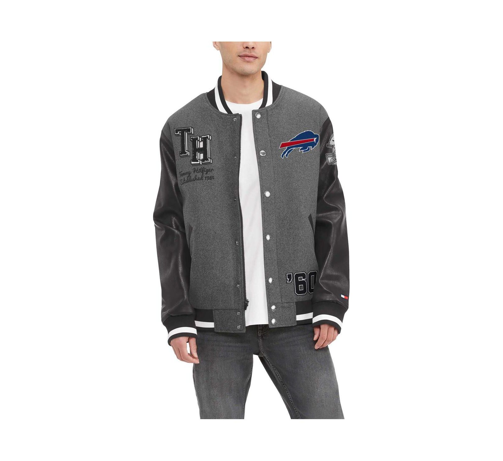 Мужская куртка Tommy Hilfiger Heather Gray Buffalo Bills Gunner Full-Zip Varsity