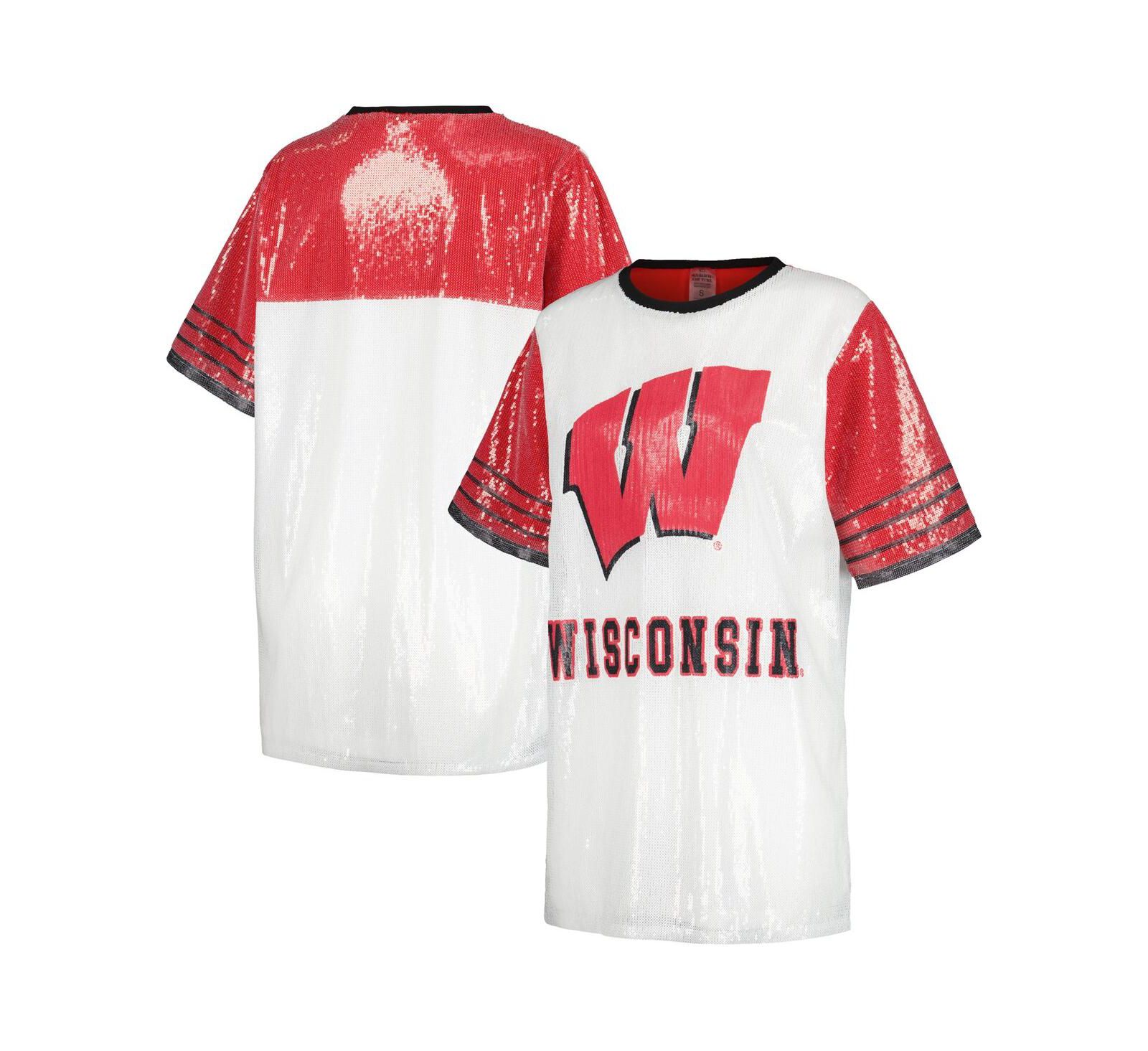 Женское платье-джерси Gameday Couture Wisconsin Badgers Chic Full Sequin, белое