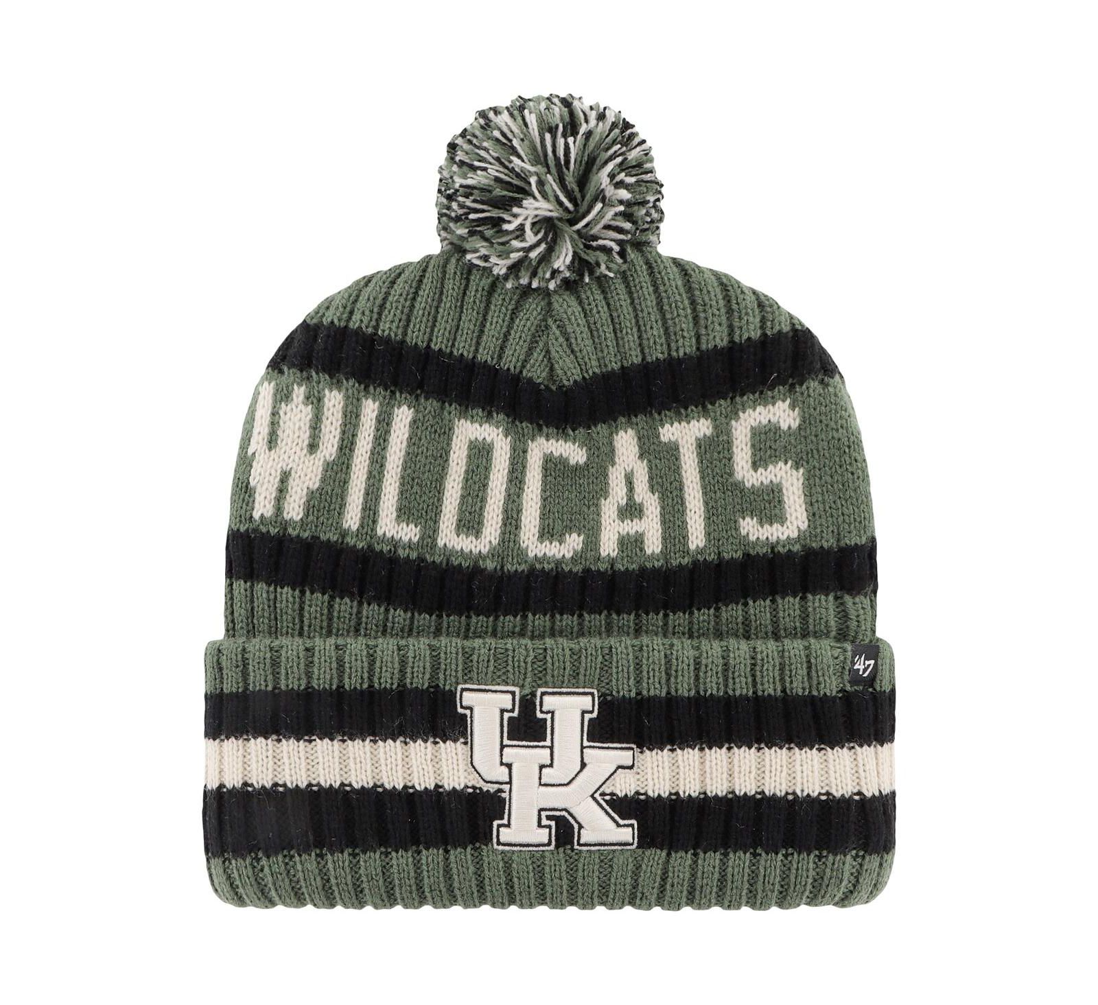 Мужская вязаная шапка '47 Brand Green Kentucky Wildcats OHT Military Appreciation с помпоном