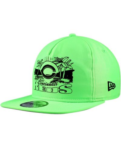 Мужская кепка New Era Green Cincinnati Reds Neon Golfer Snapback