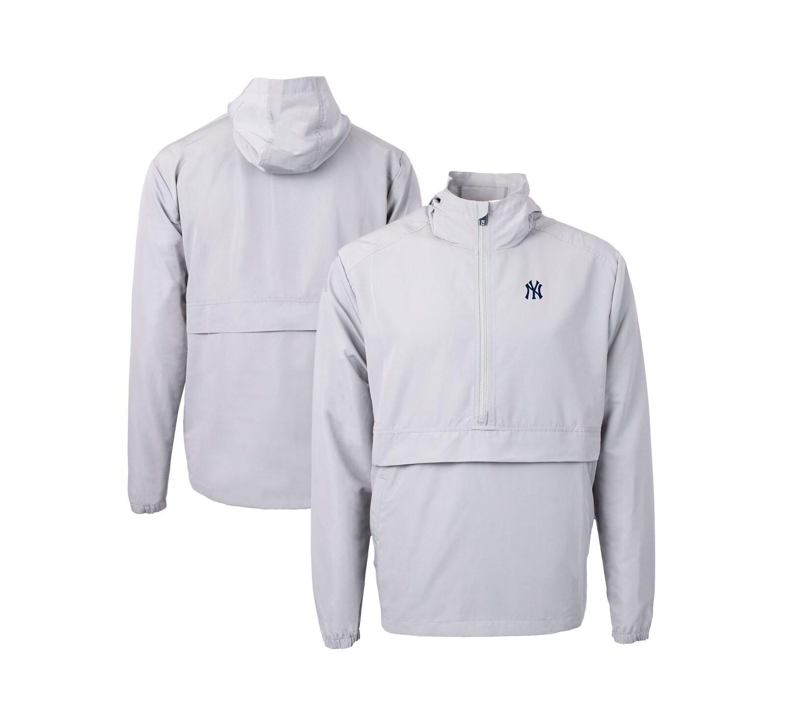Мужская куртка Cutter & Buck Gray New York Yankees Charter Eco Half-Zip Anorak