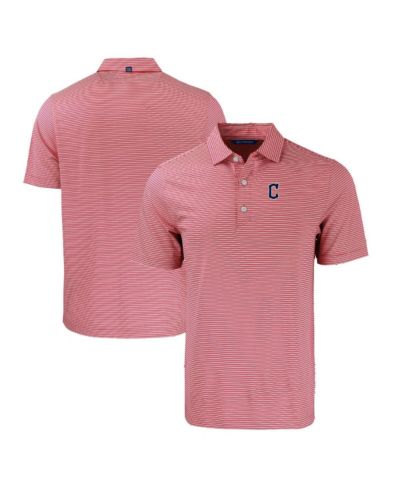 Мужское поло Cutter & Buck Cleveland Guardians Forge Eco Double Stripe Stretch