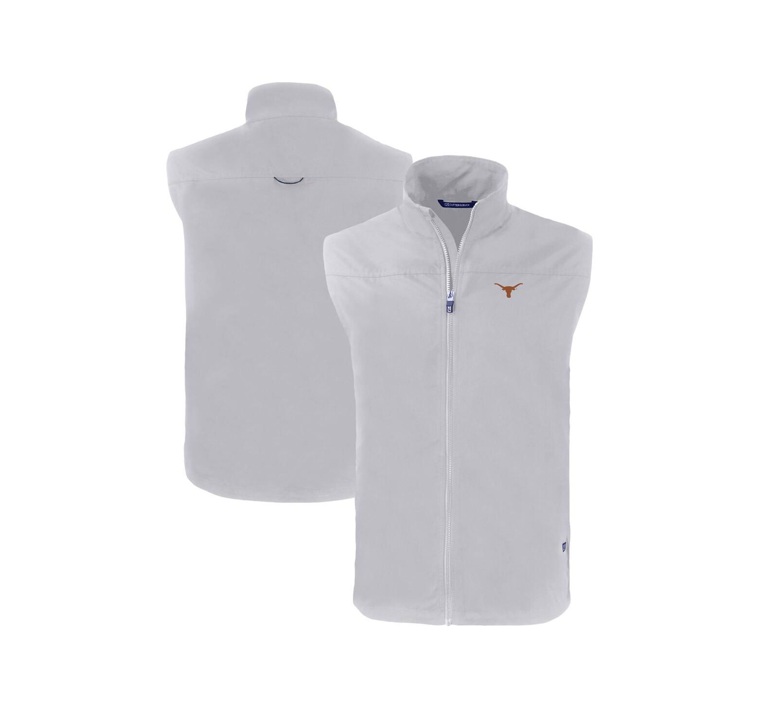 Cutter & Buck Men's Gray Texas Longhorns Charter Eco Full-Zip Vest