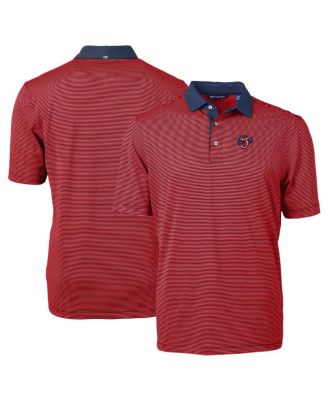 Cutter & Buck Men's Red/Navy Jacksonville Jumbo Shrimp Virtue Eco Pique Micro Stripe Polo