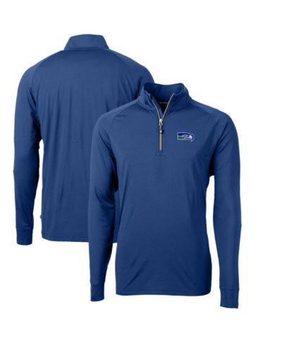 Мужская джемпер-толстовка Cutter & Buck Royal Seattle Seahawks Adapt Eco Knit Stretch Quarter-Zip Throwback