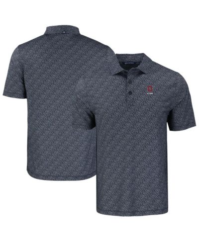 Мужское поло Cutter & Buck Black Ohio State Buckeyes Pike Eco Pebble Print Stretch